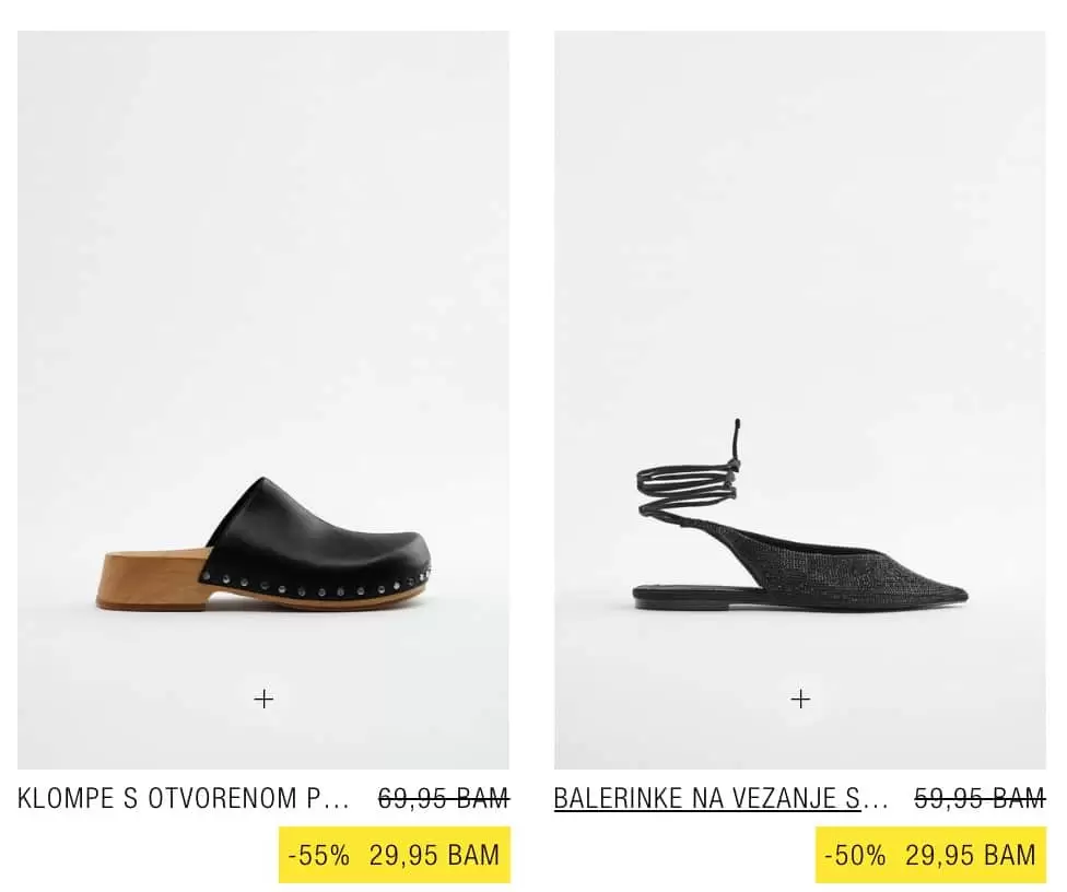 Zara obuca samo 29,95 KM【SNIZENJE do 60%】juli 2022