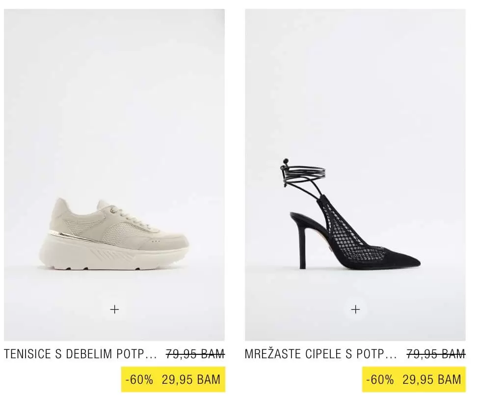 Zara obuca samo 29,95 KM【SNIZENJE do 60%】juli 2022