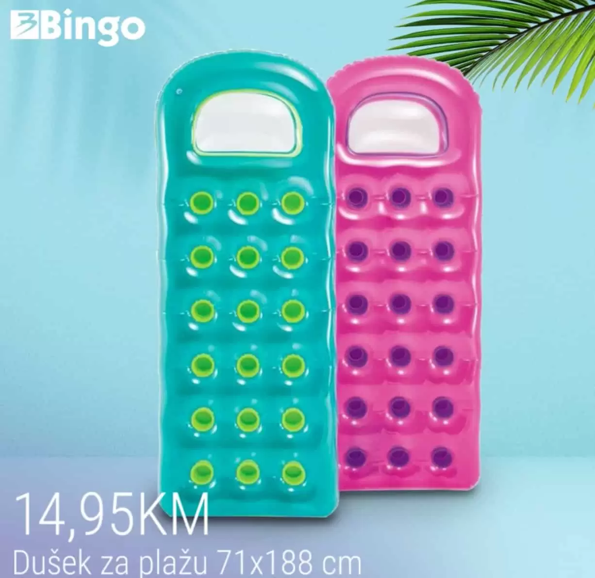 Bingo DUŠECI ZA PLAŽU juli/avgust 2022. katalog sniženje do 10.8.2022.