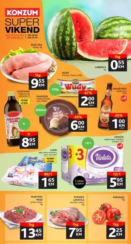 Konzum vikend akcija 29-31.7.2022. ll➤【SNIŽENJE do 47%】katalog juli 2022.