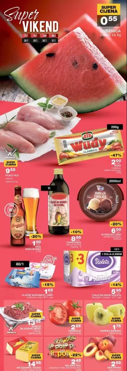 Mercator vikend akcija juli 2022 katalgo sniženja 28-31.7.2022.