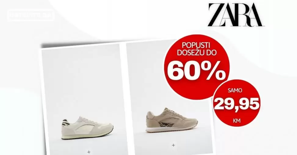 Zara obuca samo 29,95 KM【SNIZENJE do 60%】juli 2022