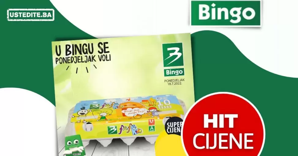 Bingo akcija PONEDJELJAK se VOLI! HIT CIJENA JAJA samo 18.07.2022.