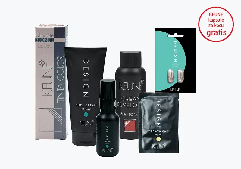 Kupovinom bilo kojeg KEUNE proizvoda za kosu, na kasi preuzmite pakovanje od dvije kapsule seruma za kosu na poklon.