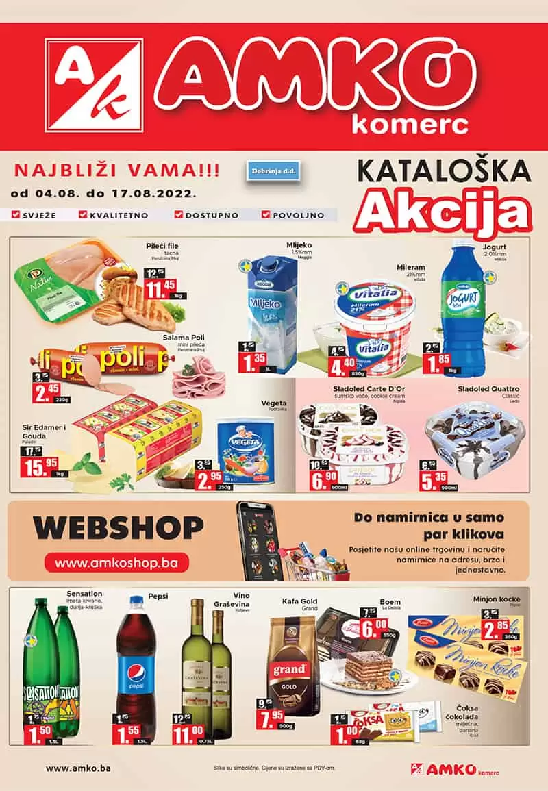 Amko kataloska akcija avgust 2022 katalog snizenja 4-17.8.2022. 
