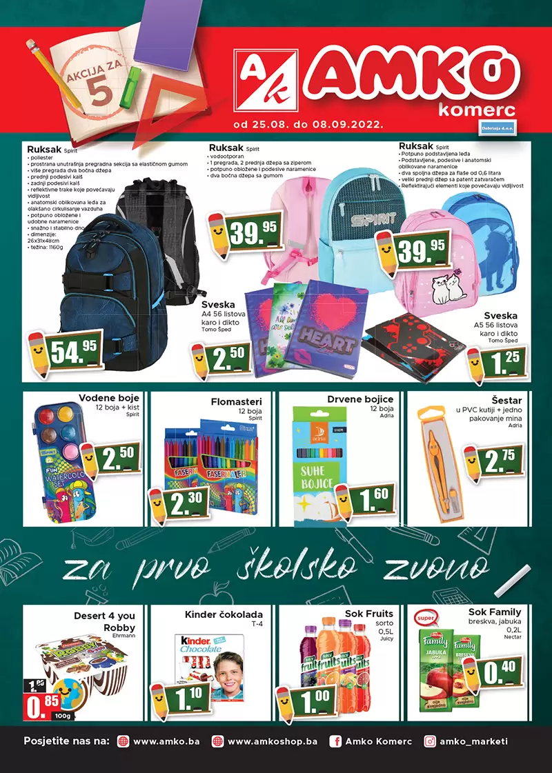 Amko katalog ŠKOLA ➤super akcija ŠKOLSKOG PRIBORA do 8.9.2022.
