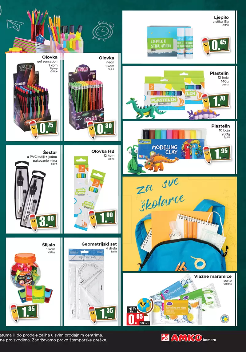Amko katalog ŠKOLA ➤super akcija ŠKOLSKOG PRIBORA do 8.9.2022.