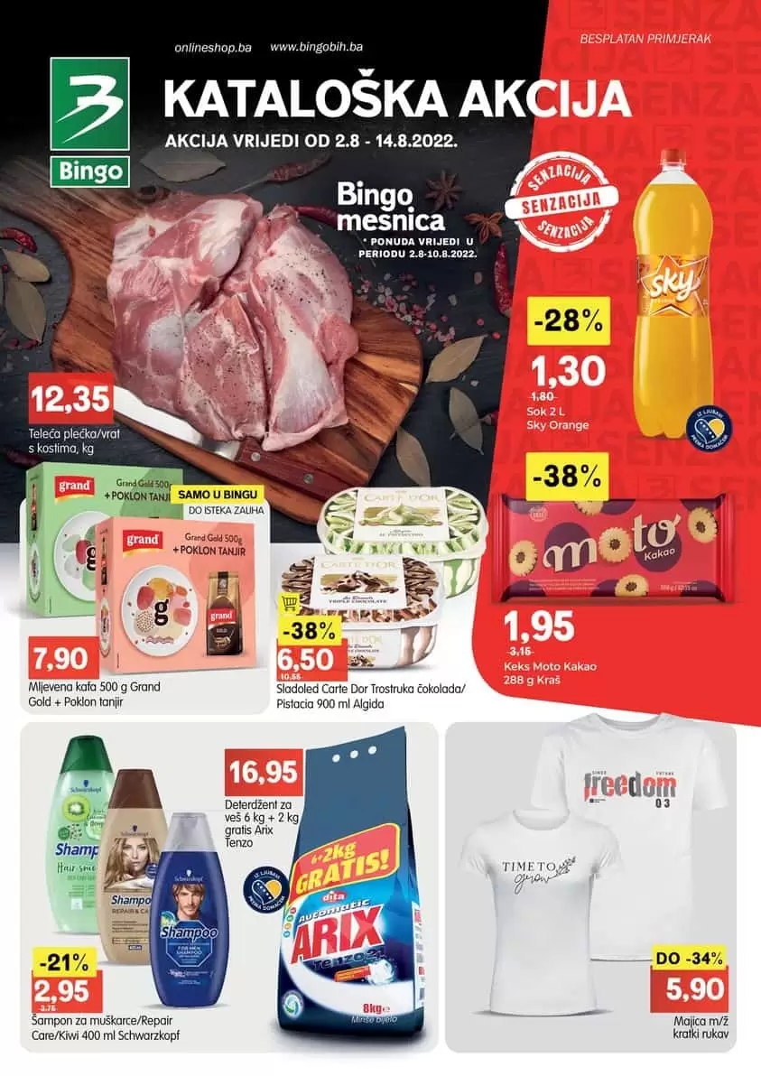 Bingo katalog SENZACIJA avgust 2022! Akcija sniženja 2-14.8.2022.
