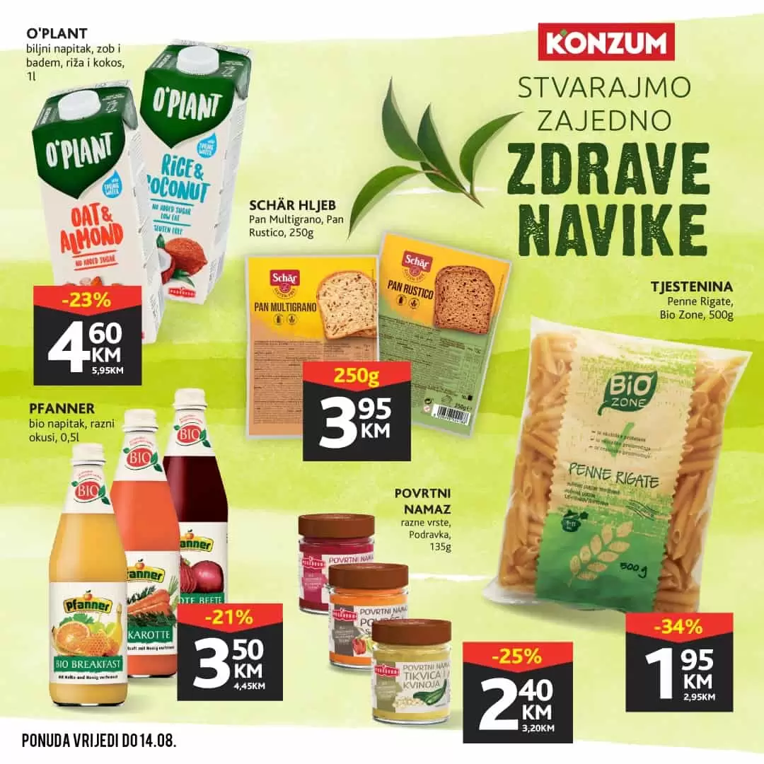 Konzum katalog ZDRAVE NAVIKE avgust 2022! Akcija sniženja do 14.8.2022. !
