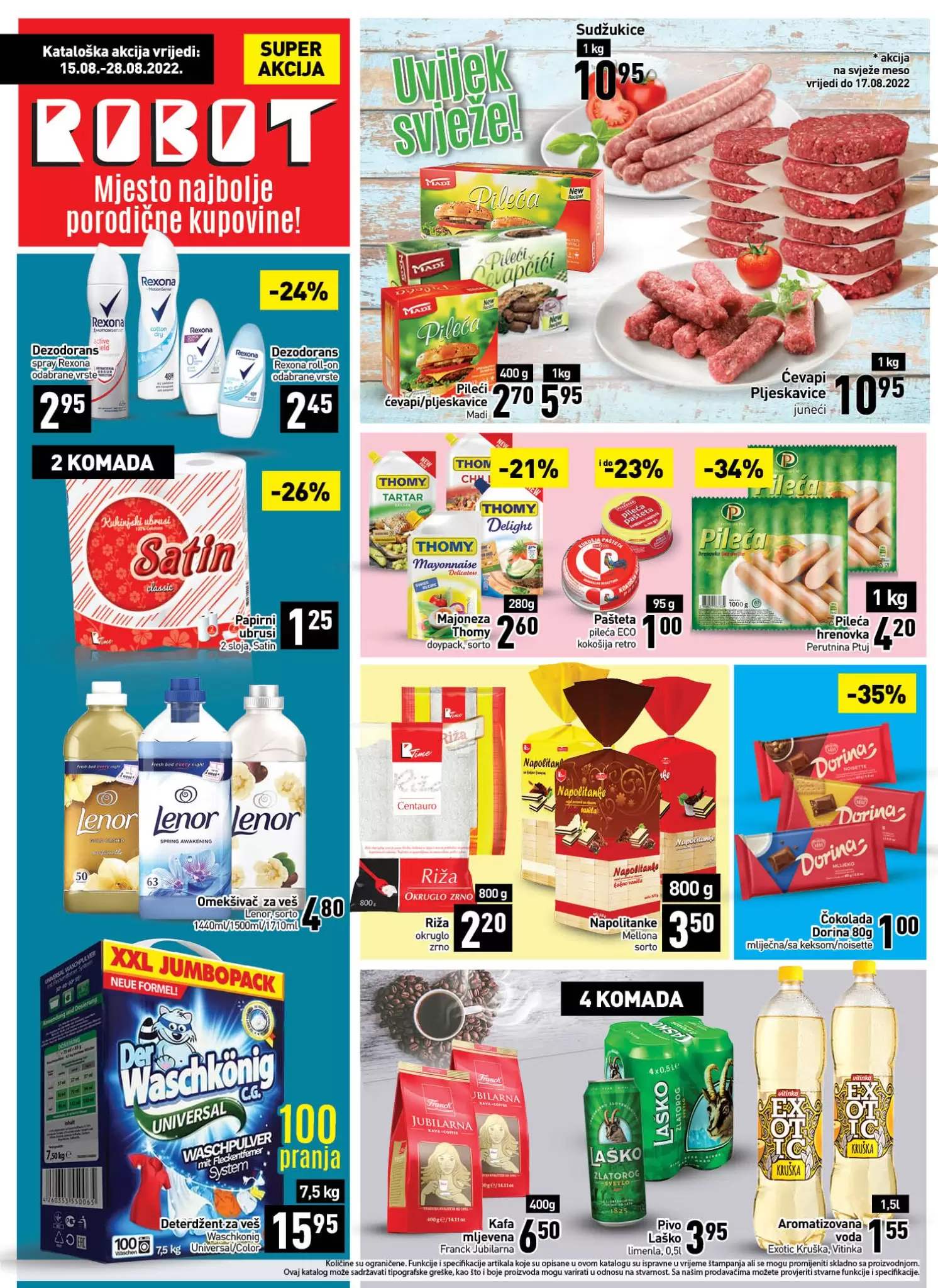 Robot katalog PREHRANA, namještaj, bazeni, klime, tehnika, avgust 2022 【SNIŽENJA do 51%】akcija sniženja 15-28.8.2022.
