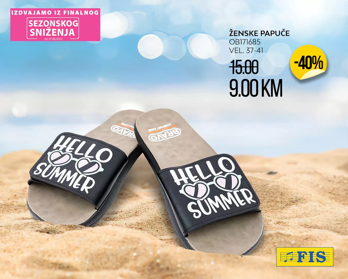 Fis SEZONSKO SNIŽENJE avgust 2022 PAPUČE već od 3,50 KM