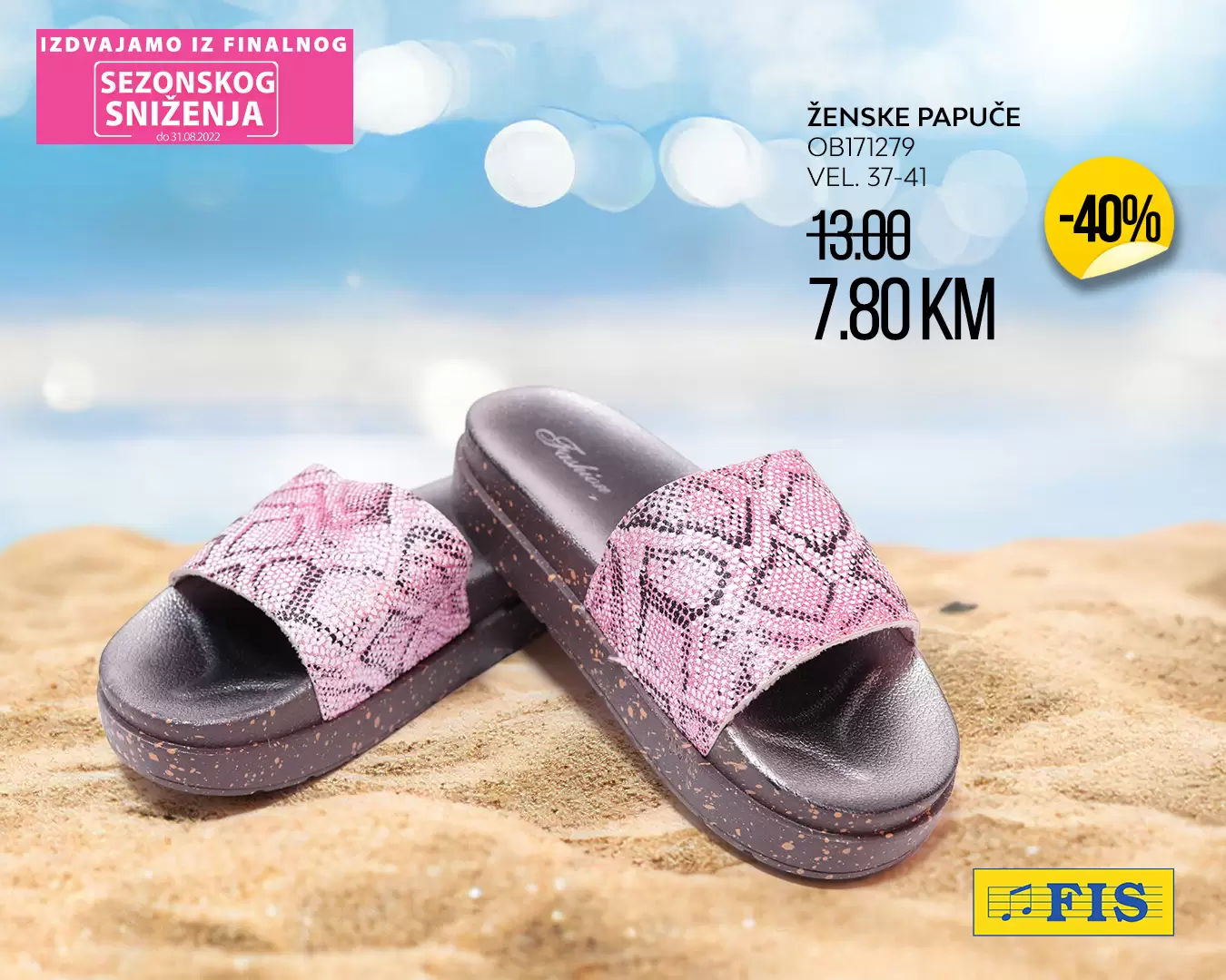 Fis SEZONSKO SNIŽENJE avgust 2022 PAPUČE već od 3,50 KM