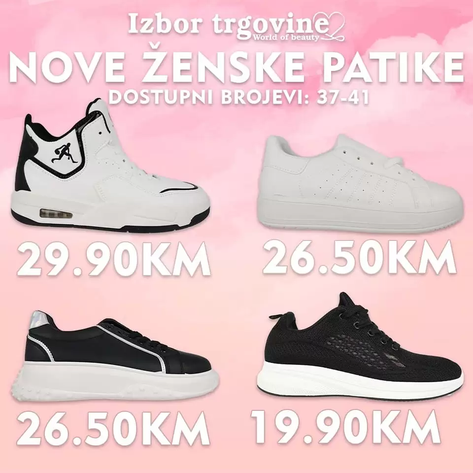Izbor trgovine PATIKE već od 19,95 KM avgust 2022