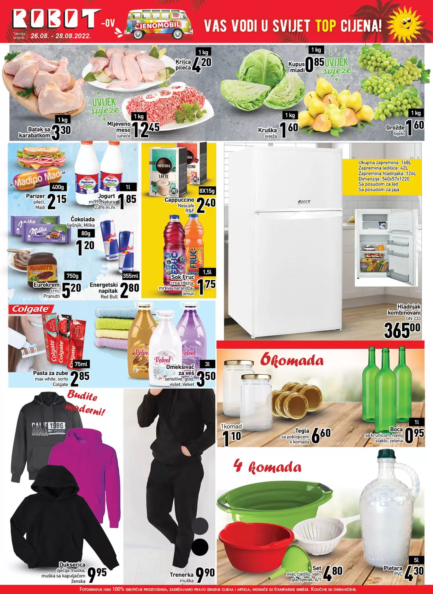 Robot vikend akcija SNIŽENJA do 28.8.2022.  ll➤ TRENERKA 9,90 KM