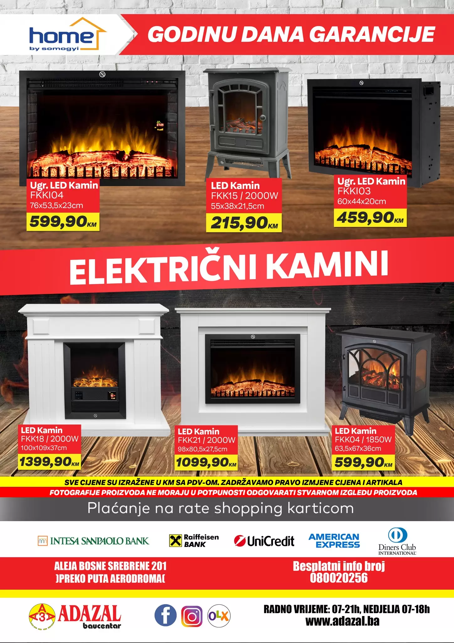 Adazal katalog GRIJANJE 2022 ~ Kamini i peći na čvrsto gorivo, električni kamini...