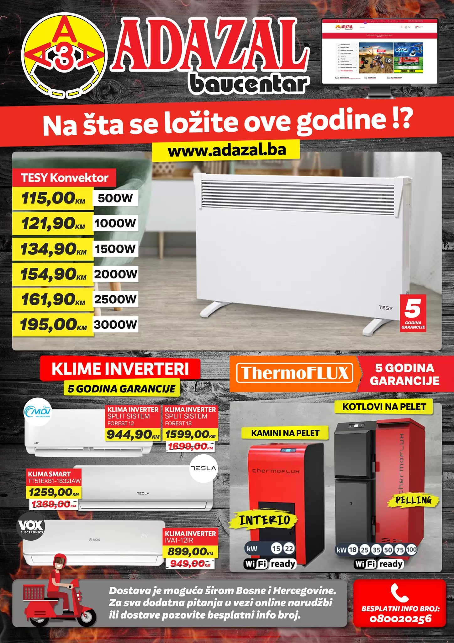 Adazal katalog GRIJANJE 2022 ~ Kamini i peći na čvrsto gorivo, električni kamini...