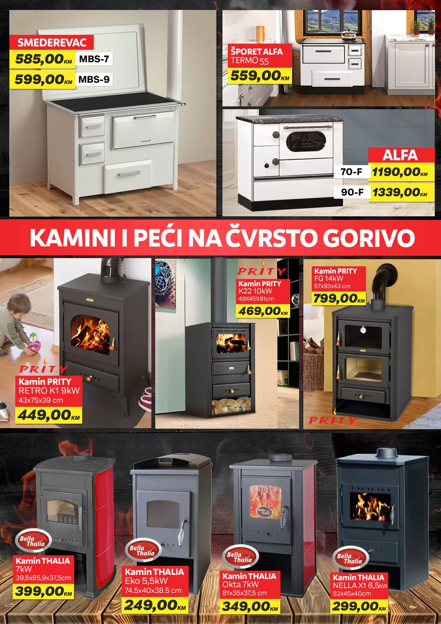 Adazal katalog GRIJANJE 2022 ~ Kamini i peći na čvrsto gorivo, električni kamini...