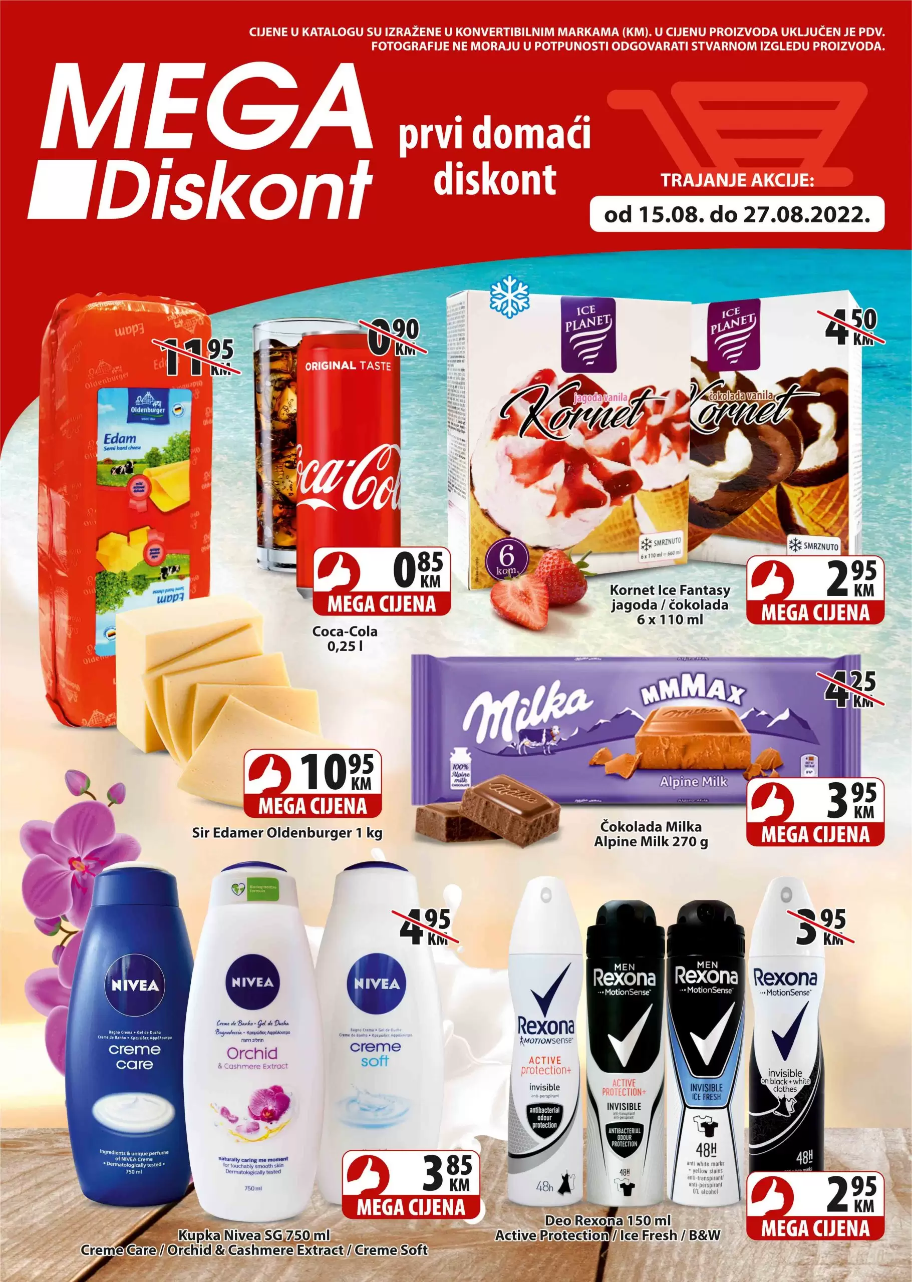 MEGA DISKONT katalog avgust 2022 akcija sniženja 15-27.8.2022.