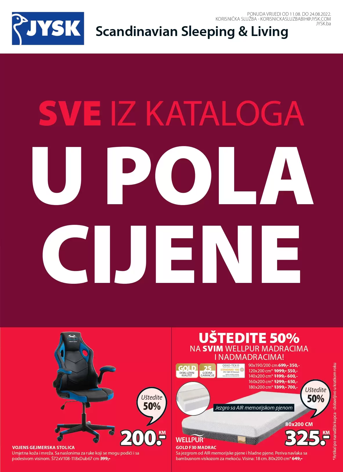 JYSK katalog SVE U POLA CIJENE! Jysk akcija snizenja avgust 2022