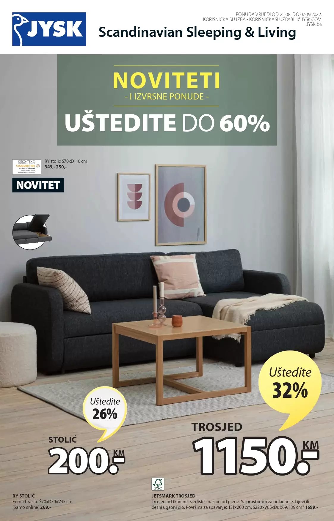Jysk katalog avgust/septembar 2022 akcija sniženja 25.8-7.9.2022.