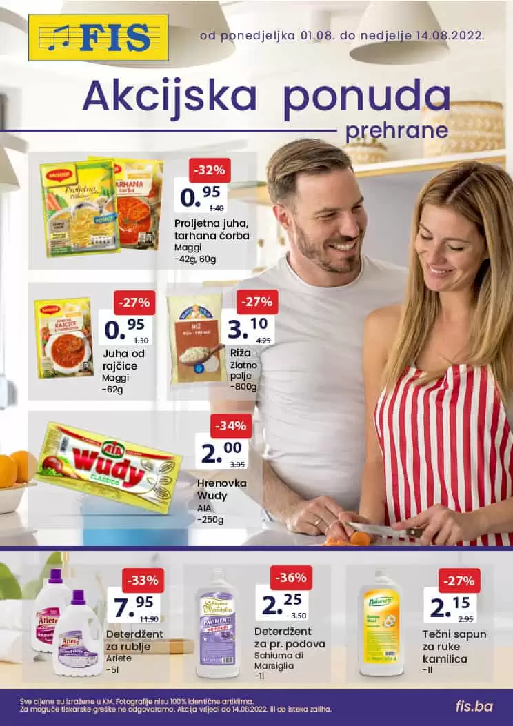 Fis katalog PREHRANA & HEMIJA avgust 2022! Akcija snizenja 1-14.8.2022.