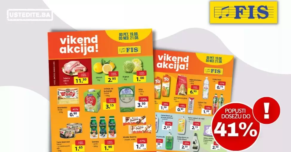 Fis vikend akcija SNIŽENJA do 41% katalog sniženja 19-22.8.2022.Fis vikend akcija SNIŽENJA do 41% katalog sniženja 19-22.8.2022.