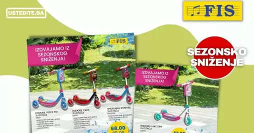 Fis dječiji romobil super akcija SEZONSKO SNIŽENJE do 15.9.2022.