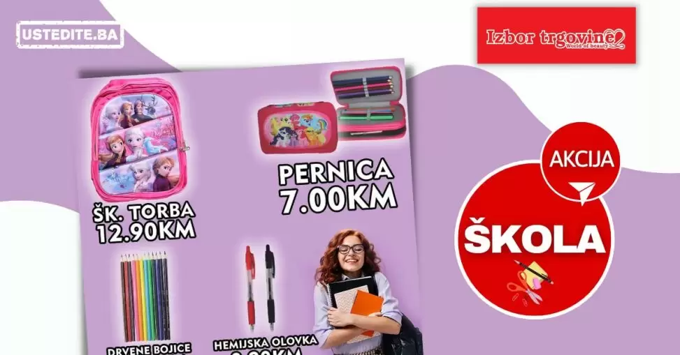 Izbor trgovine ŠKOLSKI PRIBOR avgust 2022 SUPER SNIŽENJE!