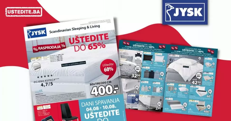JYSK katalog avgust 2022▷SNIŽENJE NAMJEŠTAJA akcija od 04.8. do 16.8.2022.