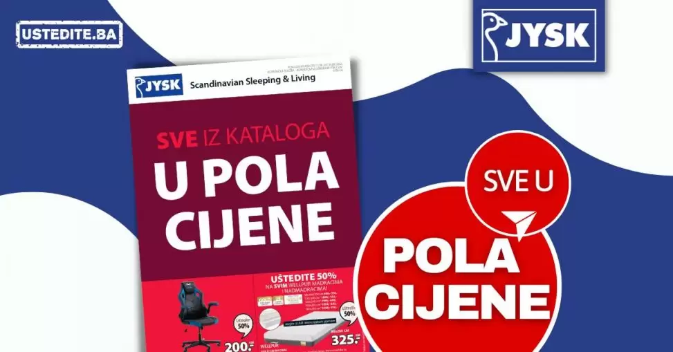 JYSK katalog SVE U POLA CIJENE! Jysk akcija snizenja avgust 2022