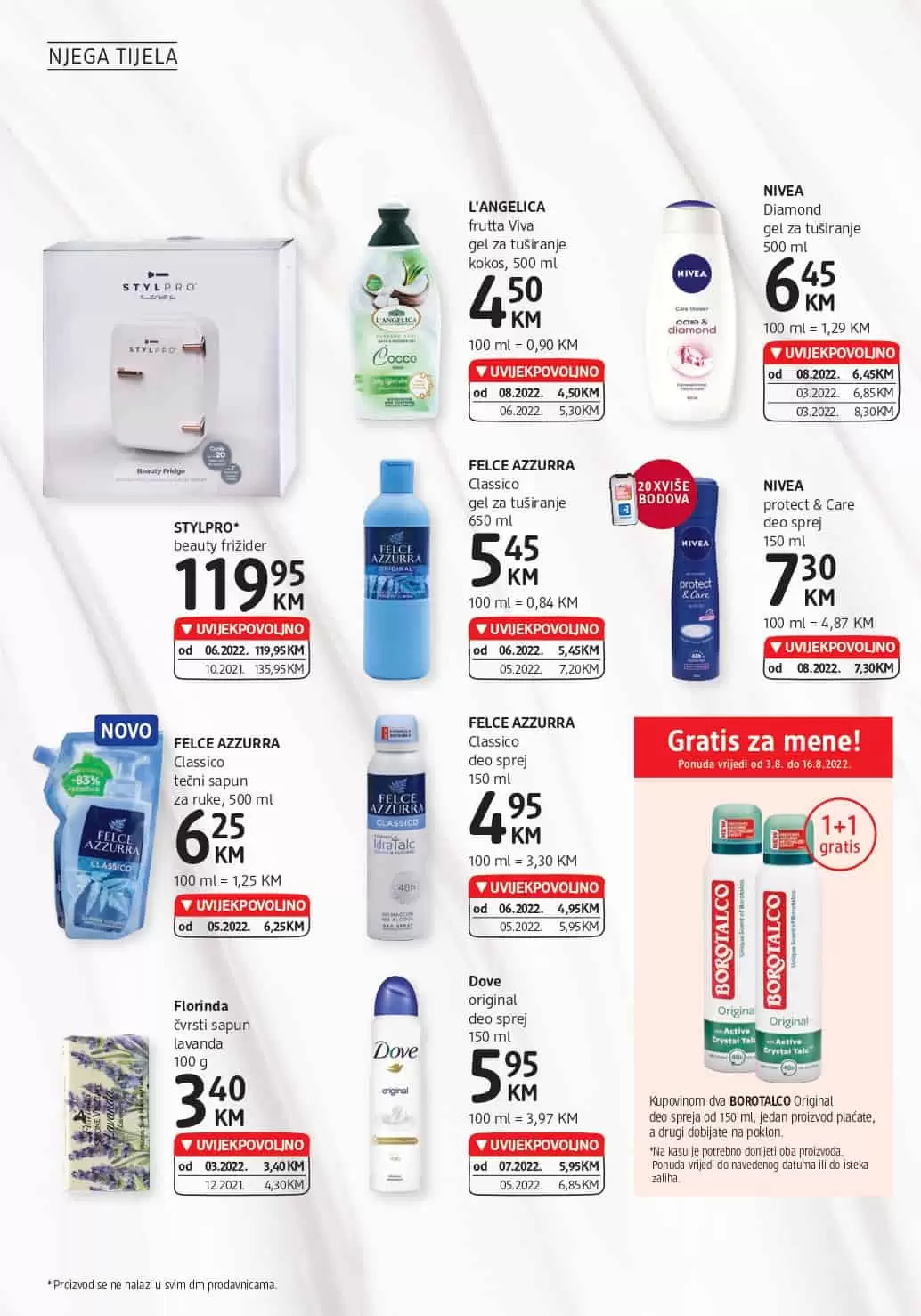 dm Katalog【 UVIJEKPOVOLJNO】avgust 2022! Akcija snizenja 3-16.8.2022.