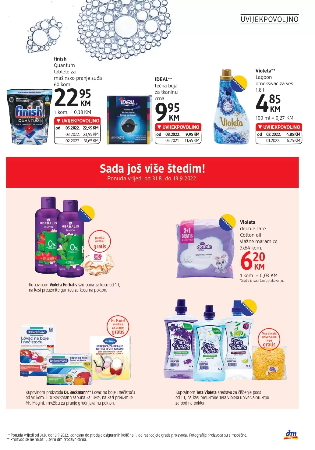 dm katalog UVIJEKPOVOLJNO septembar 2022 ~ dm kataloška akcija sniženja do13.9.2022.
