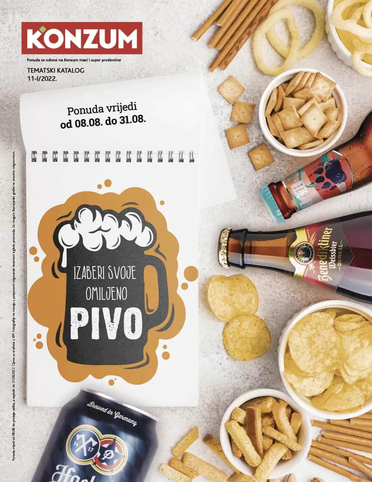 Konzum katalog piva avgust 2022! akcija snizenja 8-31.8.2022.
