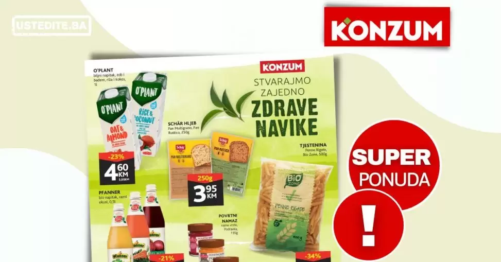 Konzum katalog ZDRAVE NAVIKE avgust 2022! Akcija snizenja do 14.8.2022. !