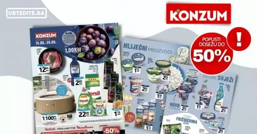 KONZUM akcijski katalog avgust 2022 akcija snizenja 15-28.8.2022.