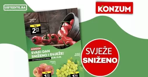 Konzum akcija SVJEŽE I SNIŽENO avgust 2022