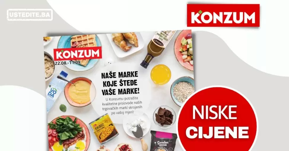 Konzum katalog TRGOVAČKE MARKE【Zašto platiti više isti kvalitet?】akcija sniženja do 11.9.2022.