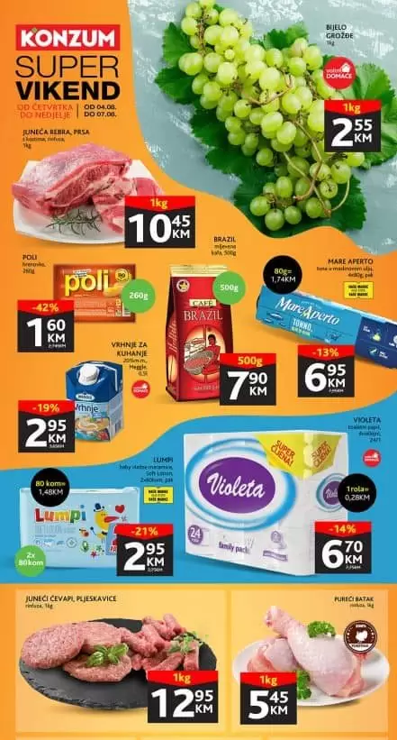 KONZUM vikend akcija ▷【SNIŽENJE do 48%】avgust 2022 super kataloška akcija od 4.7. do 7.8.2022. 