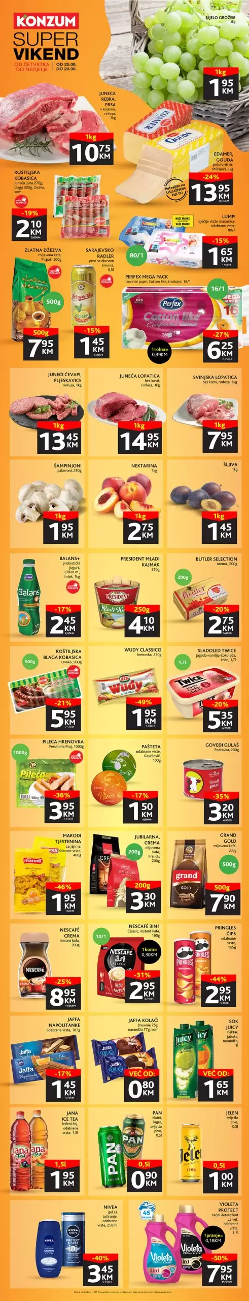 Konzum vikend akcija【SNIŽENJE do 50%】Konzum akcija katalog 25-28.8.2022.