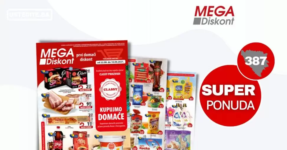 Mega Diskont kataloška akcija KUPUJMO DOMAĆE avgust 2022 ~ katalog sniženja 22.8-10.9.2022.