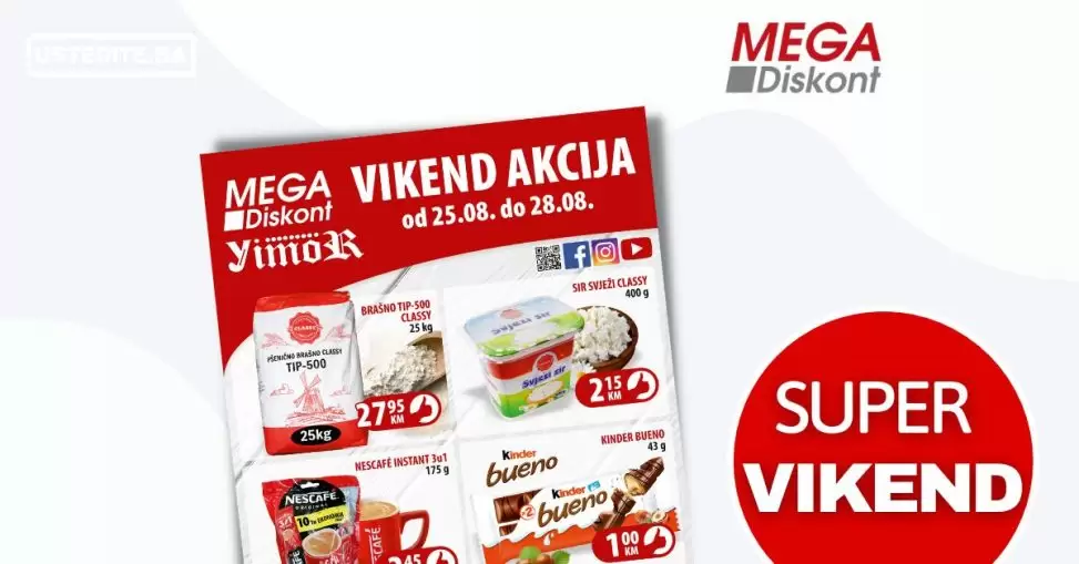 Mega Diskont vikend akcija avgust 2022 ~ katalog sniženja 25-28.8.2022.