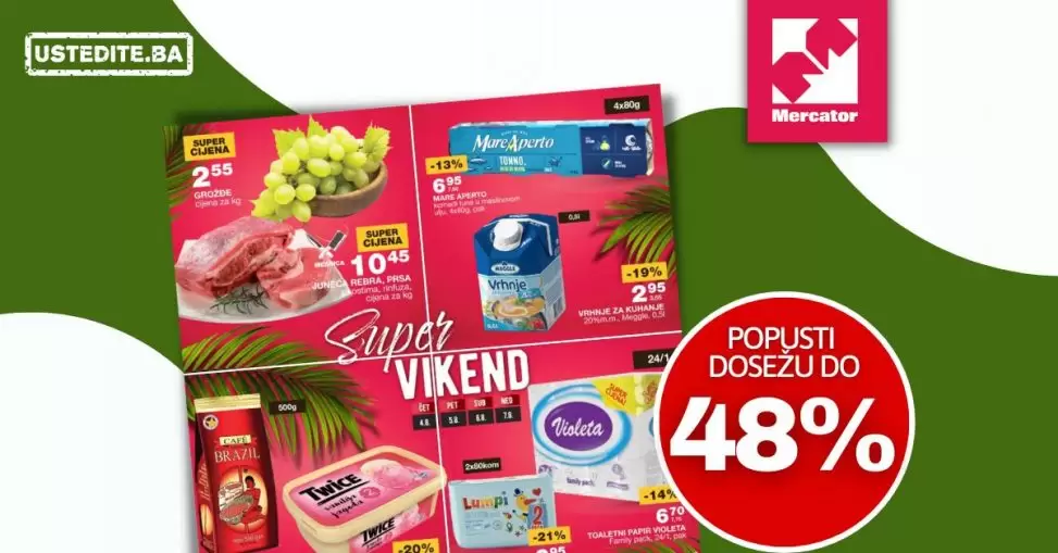 MERCATOR super vikend avgust 2022 katalog snizenja 4-7.8.2022.