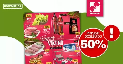 Mercator vikend akcija 11-14.8.2022. Mercator snizenje do 40%!