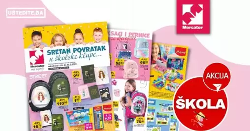 Mercator katalog ŠKOLA avgust/septembar 2022 RUKSACI~ ŠKOLSKI PRIBOR akcija 11.8-18.9.2022.