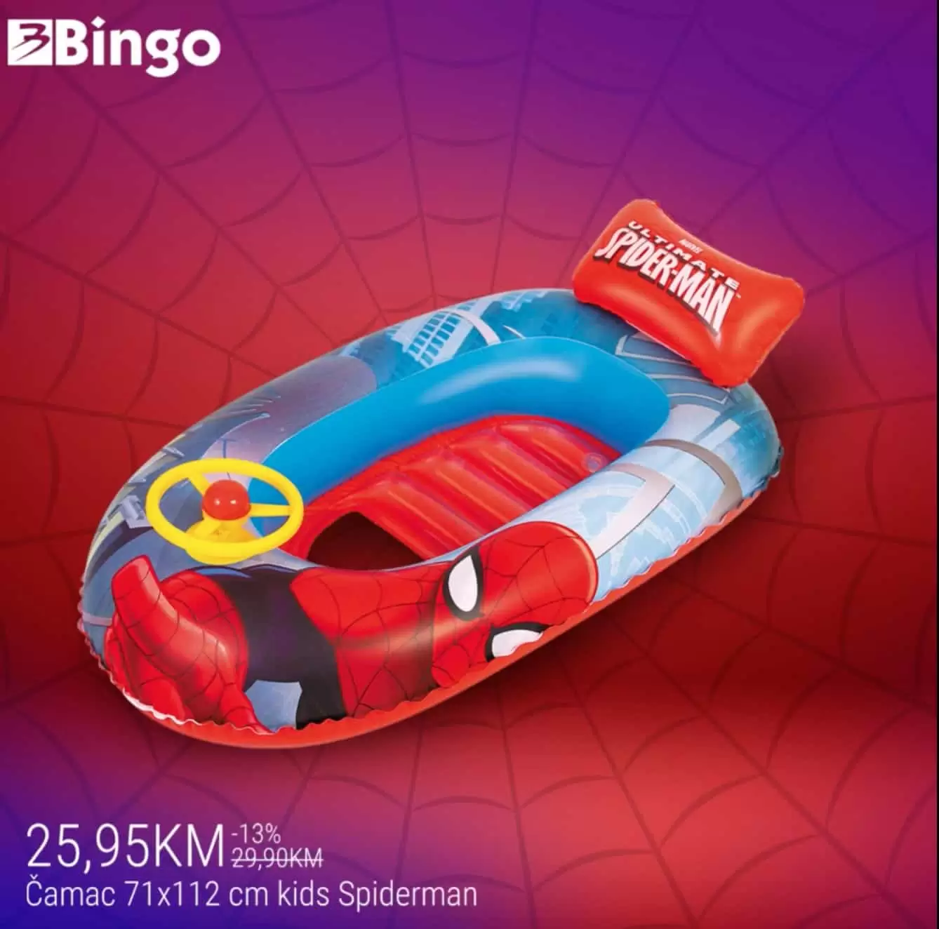 Spiderman slauf, msici za plivanje, bazen, camac, lopta odusevit ce vase malisane.