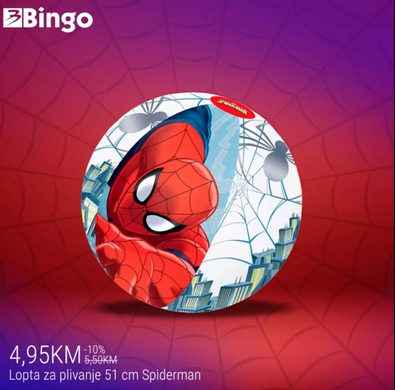 Spiderman slauf, msici za plivanje, bazen, camac, lopta odusevit ce vase malisane.