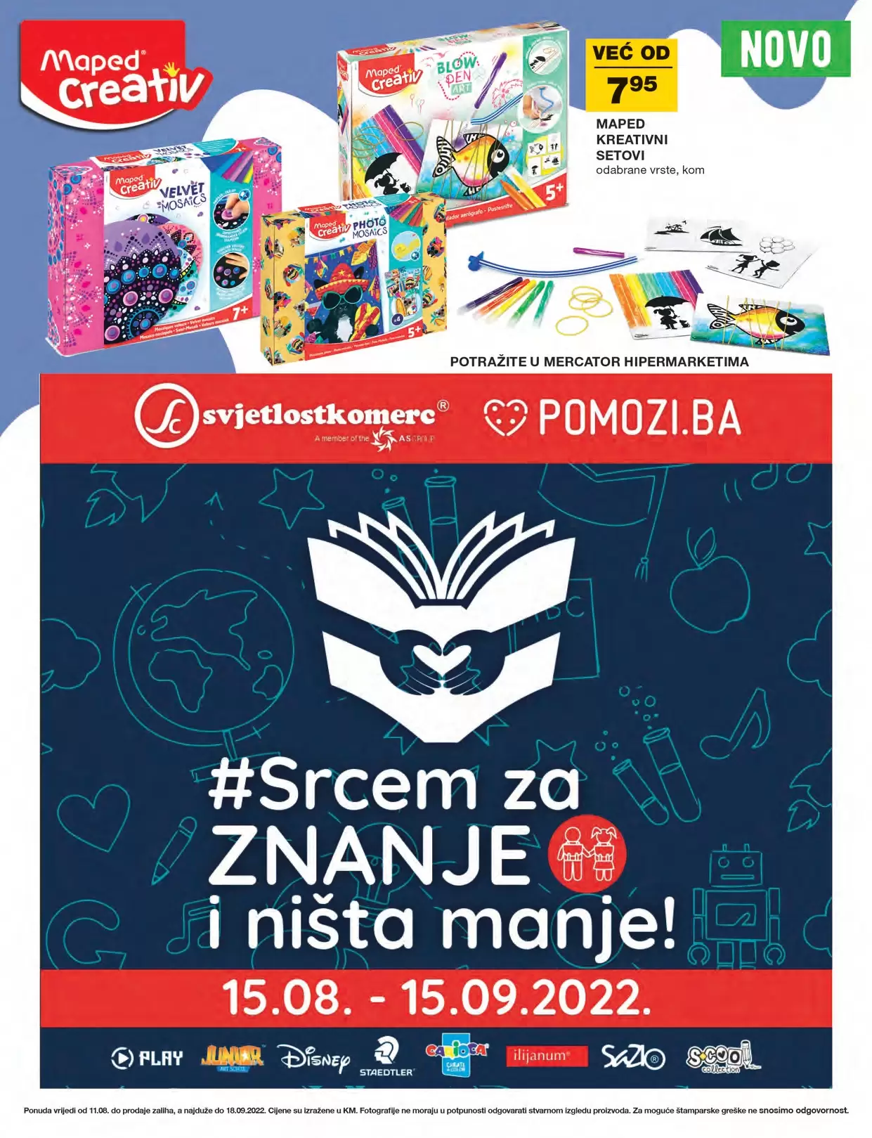 Mercator katalog ŠKOLA avgust/septembar 2022 RUKSACI~ ŠKOLSKI PRIBOR akcija 11.8-18.9.2022.