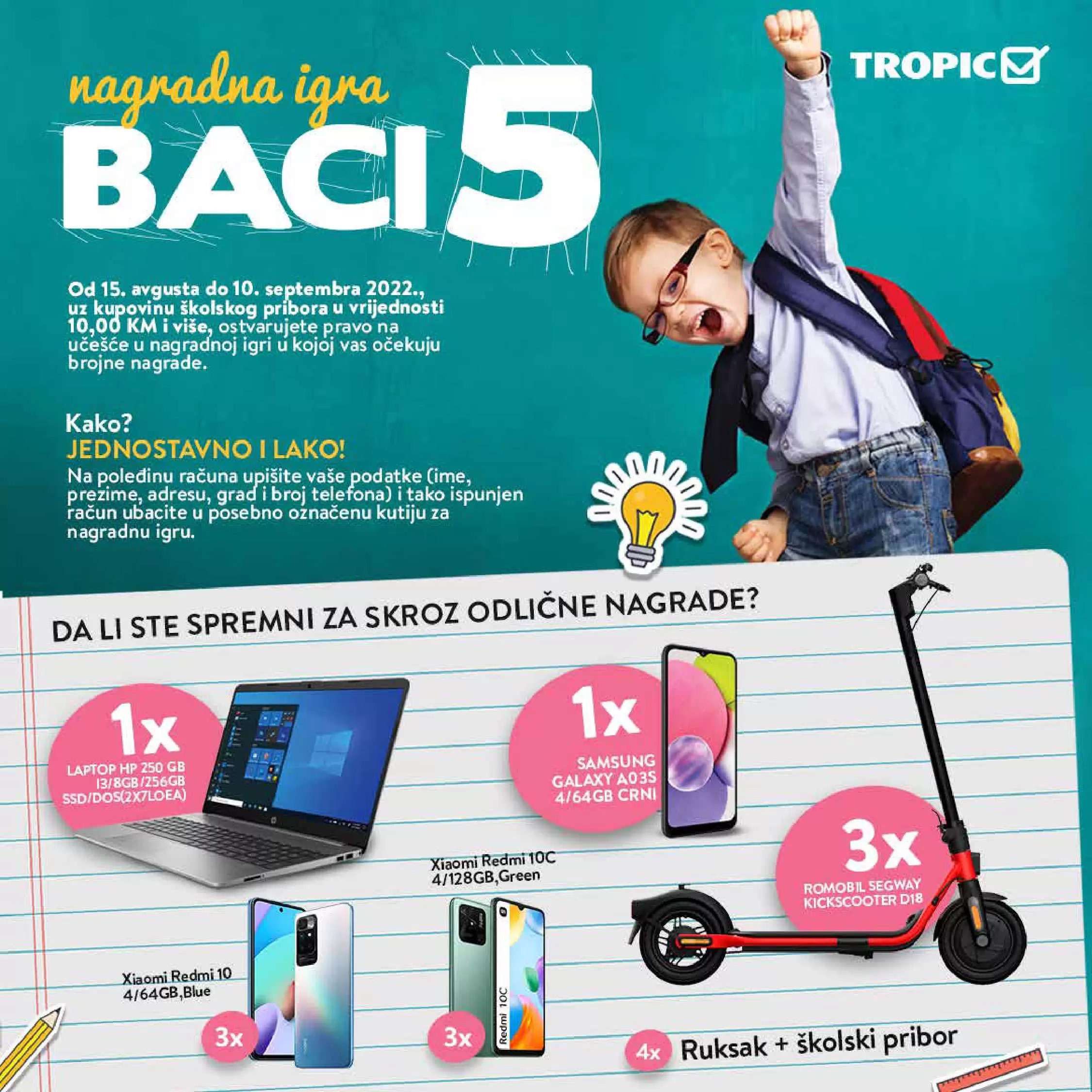 Tropic katalog ŠKOLA avgust/septembar 2022 ➤ ŠKOLSKI PRIBOR, RUKSAK, SVESKE ➤ SUPER CIJENE!