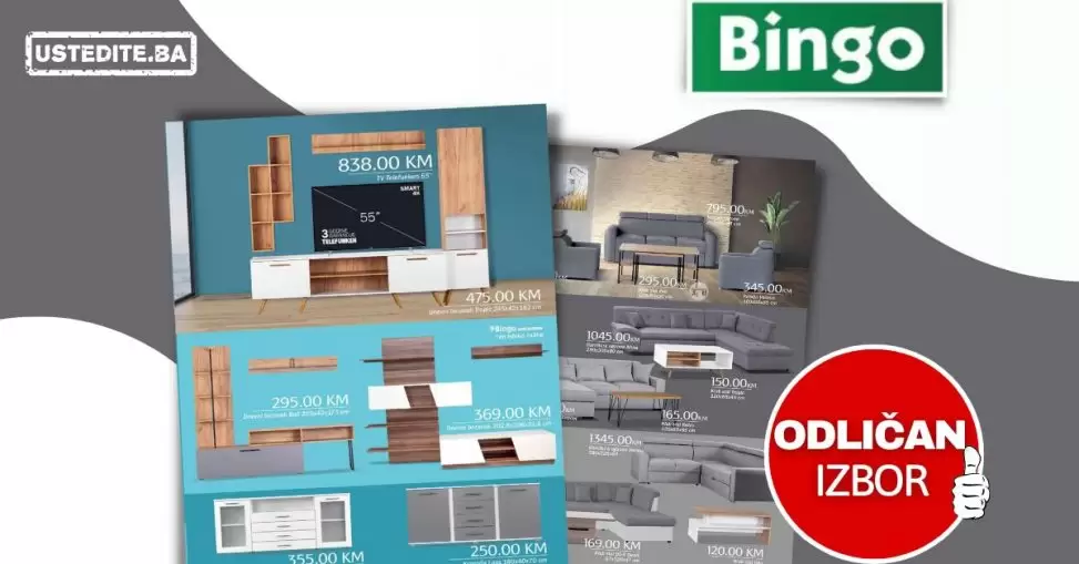 BINGO namjestaj DNEVNI BORAVAK avgust 2022! Katalog snizenja do 11.8.2022.