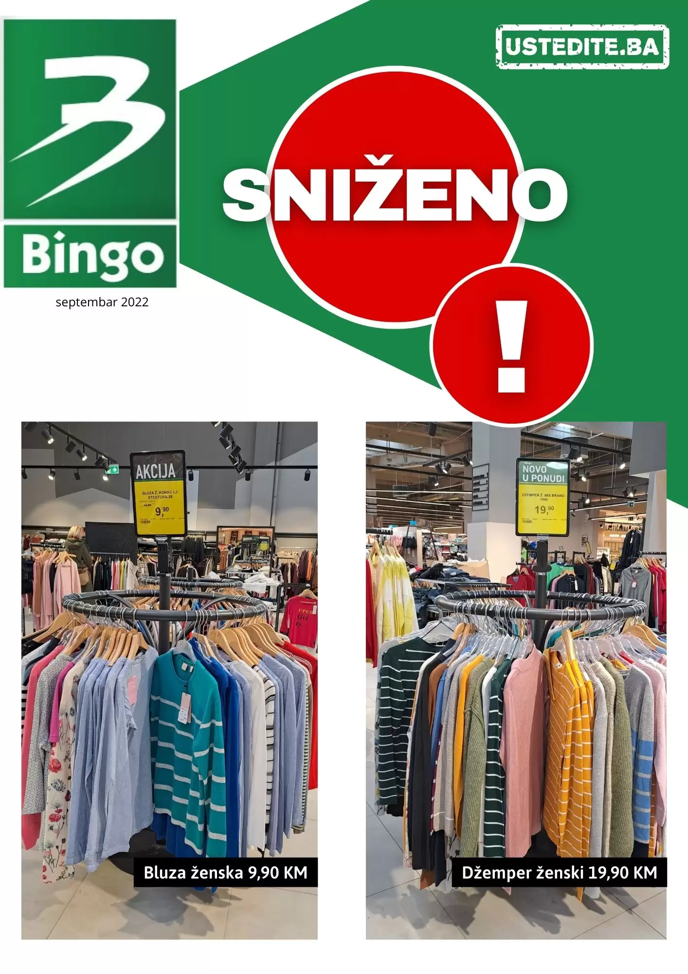 EKSKLUZIVNO Bingo ODJEĆA SNIŽENJE septembar 2022